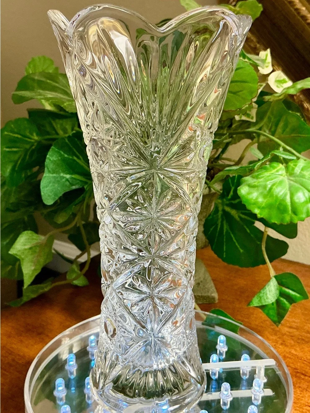 European Style Crystal Glass Lily Vase